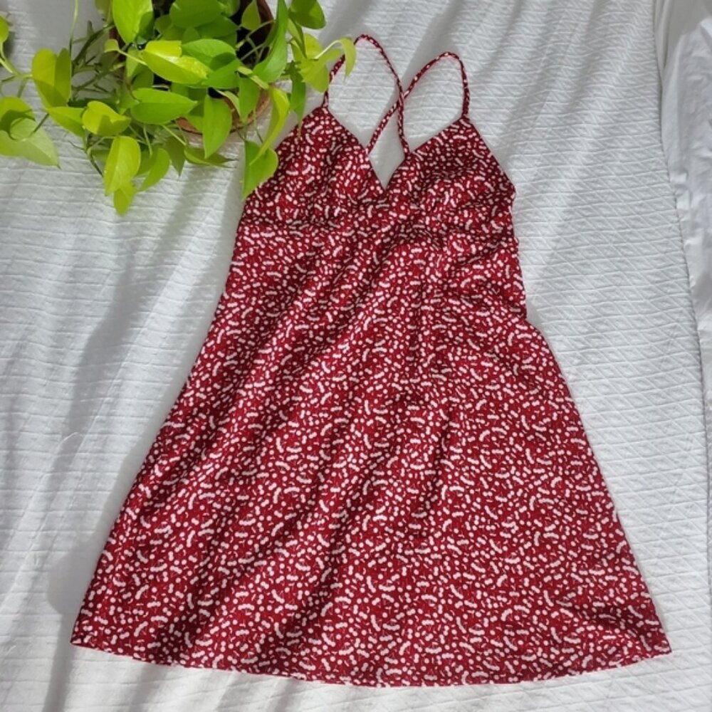 HARLOW "VIV" Red Cherry Print Slip Dress